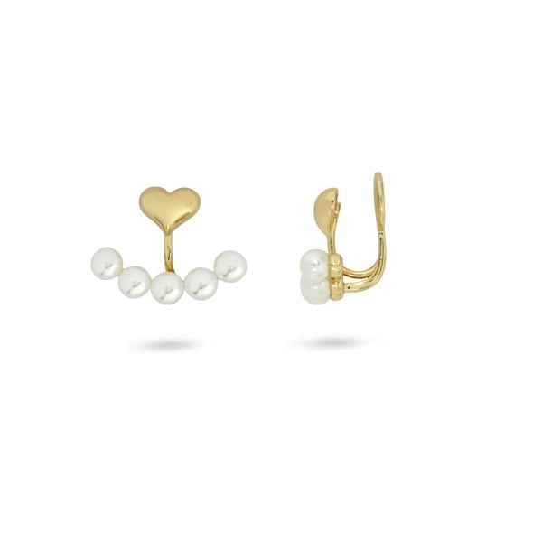 Gold Trip Pearl Ear Jacket Clip On Earrings