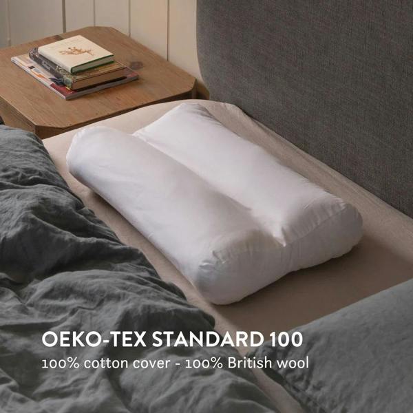 Contour British Wool Pillow & British Wool Duvet Set - Bundle height adjustable natural local handmade sustainable cotton