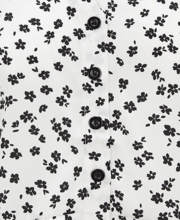 WHITE BLOUSE BLACK PATTERN