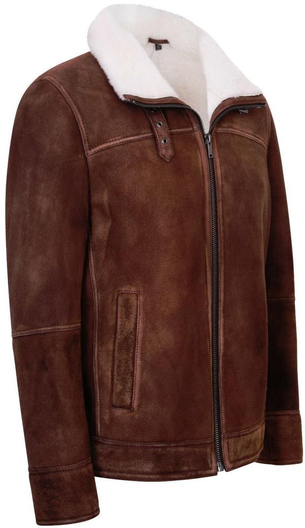 Infinity Leather Mens Sheepskin Leather Harrington Bomber Jacket-Luanda