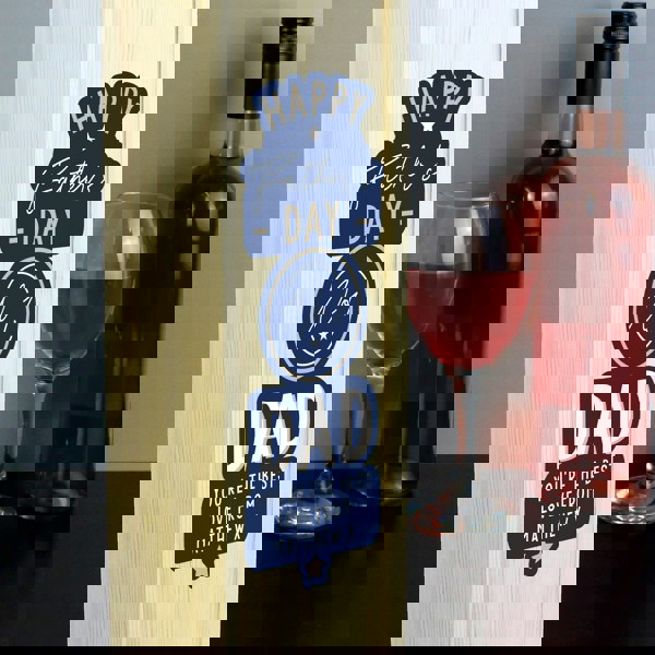 Personalised Memento Company Personalised Happy Father's Day No. 1 Dad Wooden Wine Bottle Box