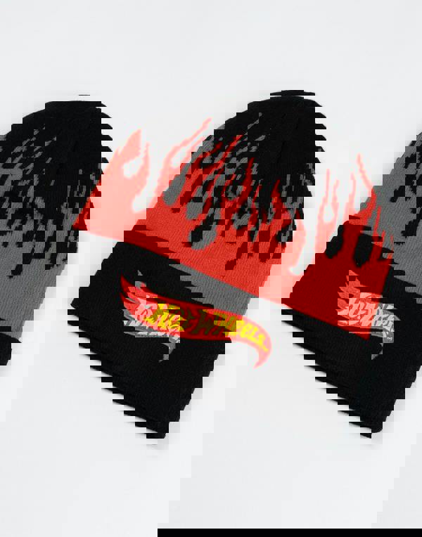 Hot Wheels Unisex Black Character Beanie Hat (One Size)