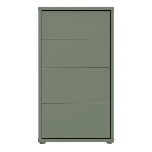Alice Springs Tall 4 Drawer Chest with Push-to-Open Drawers in Sage Green