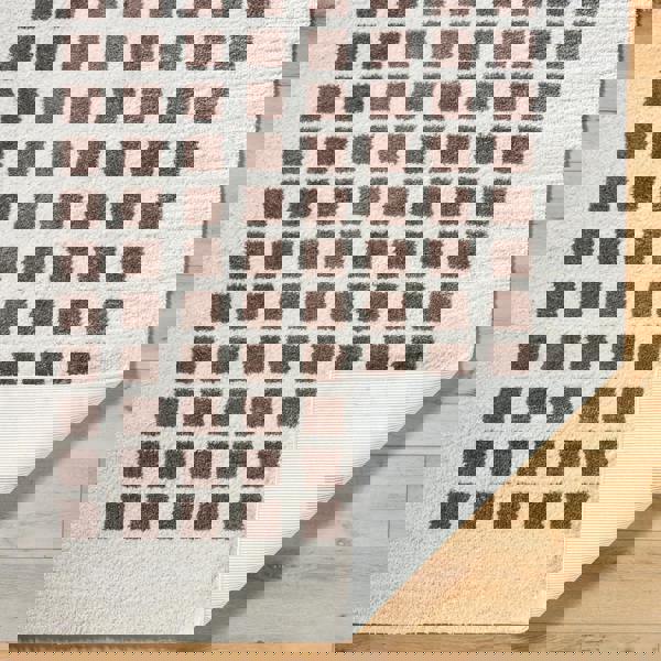 Livabliss Fossay Shag-Washable Beige Brown Modern High Pile Rug