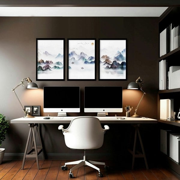 Wall art for offices | set of 3 japanese wall art