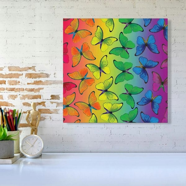 Warren Reed Multicoloured Butterfly Pattern Canvas