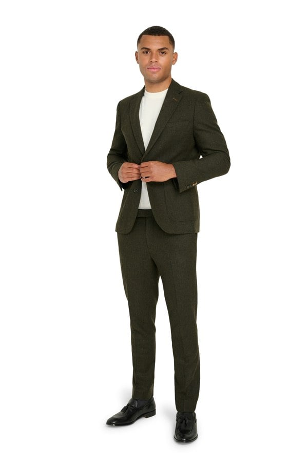 Harry Brown London Henry Tweed Blazer in Olive