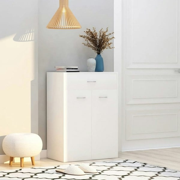Berkfield Shoe Cabinet White 60x35x84 cm Engineered Wood