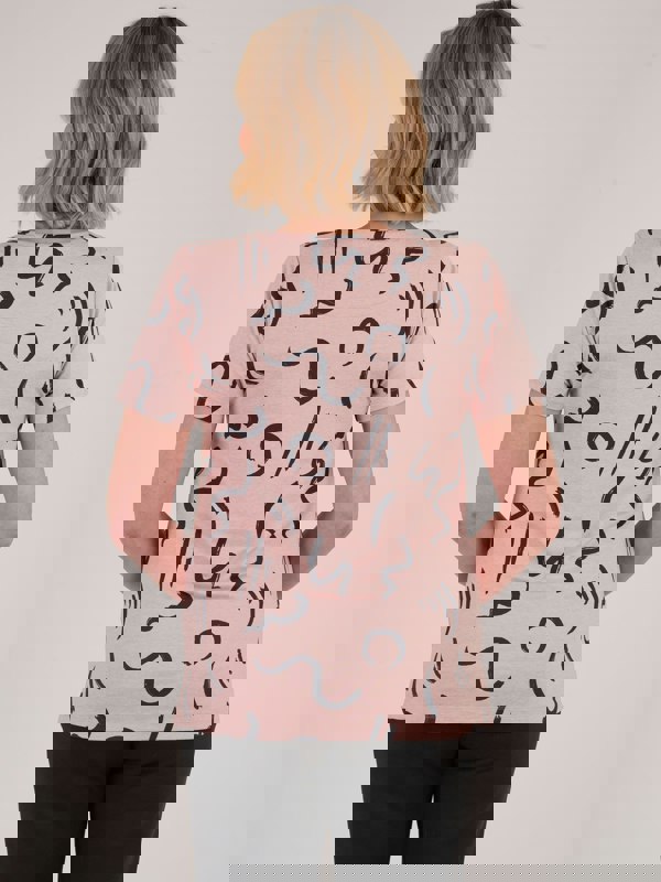 PennyPlain Athleisure Crossover Flow Top - Dusk Print