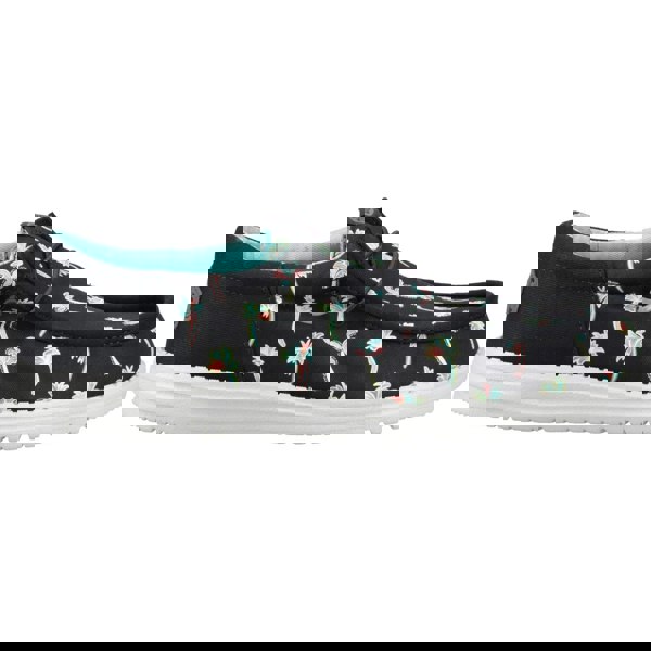 HEYDUDE Wally Funk Party Palm Cotton Men's Black/Multi Moccasins Shoes