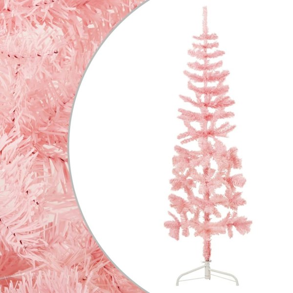 Berkfield Slim Artificial Half Christmas Tree with Stand Pink 120 cm