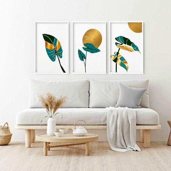 Bohemian decor living room | set of 3 wall art prints