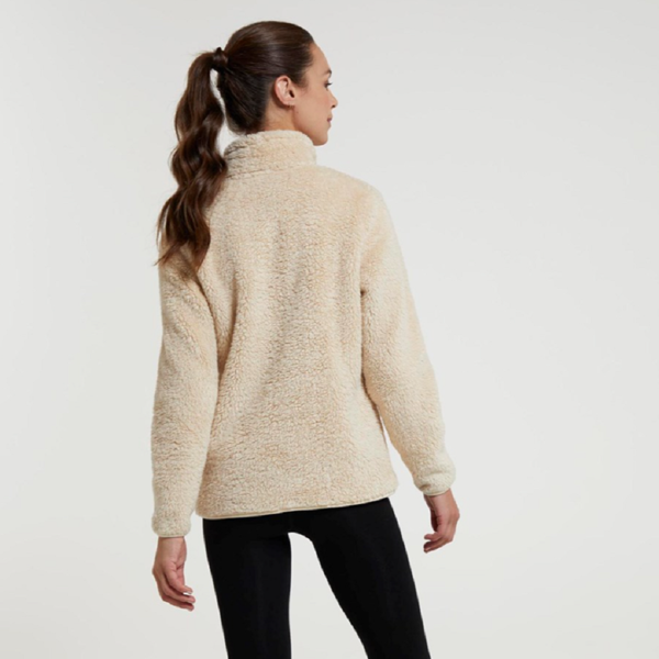 Mountain Warehouse Womens Teddy Fleece Quarter Zip Fleece Top - Beige