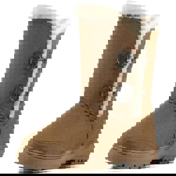 VIVA Freya: Womens Double Button Faux Fur Lining Mid-Calf Winter Boots