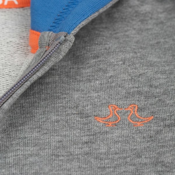 Luca and Rosa Grey & Blue Boys Zip Up Hoodie