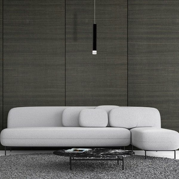 Milagro Carbon Black LED Pendant Lamp 1X5W Eye Catching Contemporary Cylindrical Lights With Built In Low Consumption Light Source