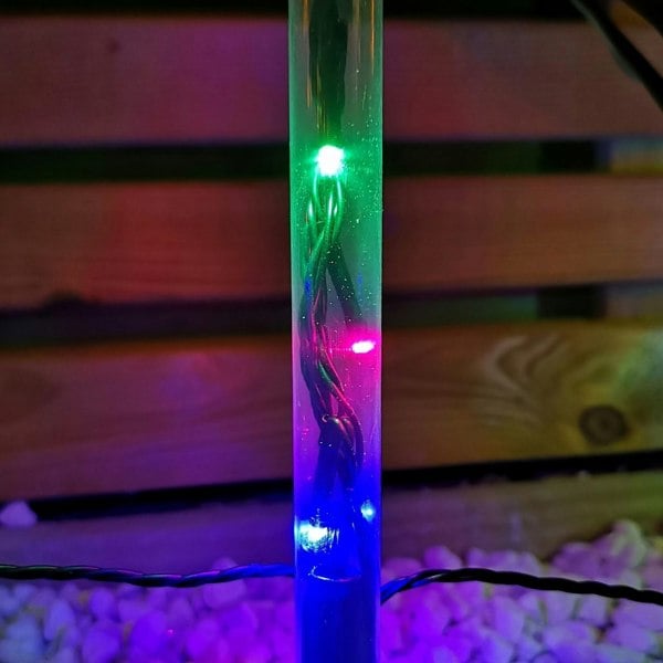 Samuel Alexander Set of 8 Battery Operated LED Multi Coloured Snowflake Path Lights Christmas Decoration with Timer
