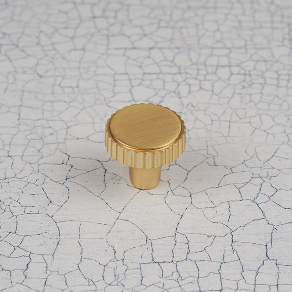 Handle & Home Brushed Brass Ribbed Detailing Handles and Coordinating Knobs