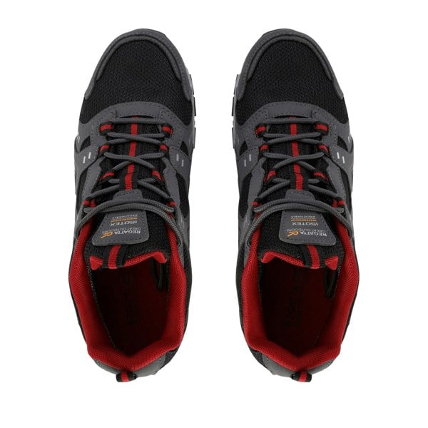 Regatta Mens Vendeavour Waterproof Walking Shoes - Granite/Rio Red