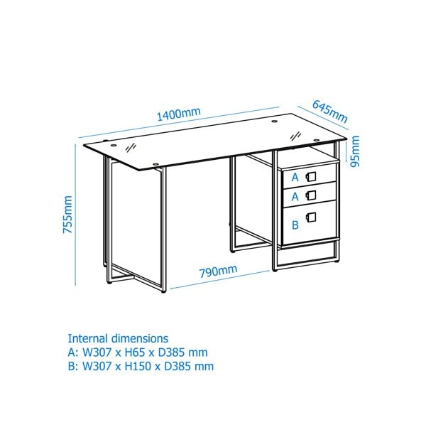 Dorel Home Morgan Writing Desk in Black & Gold