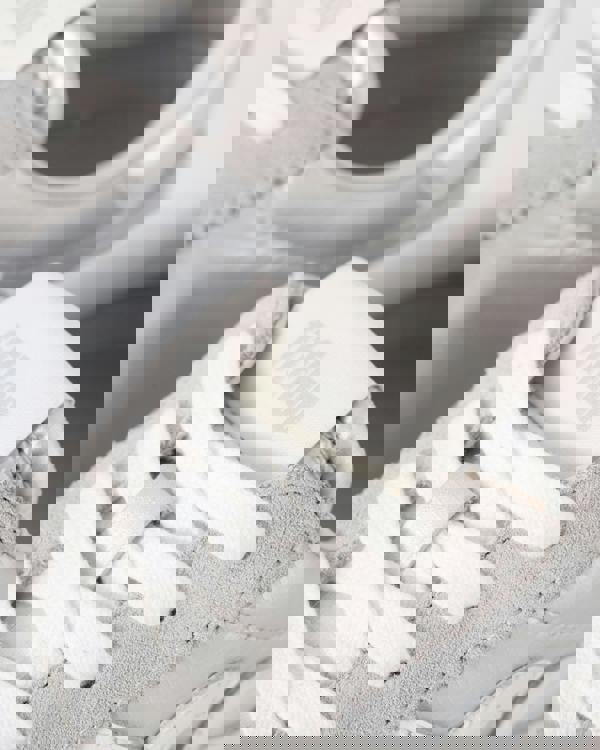 FitFlop Womens Retro-Q FF Metallic-Fabric/Suede Trainers - Silver/Urban White E11