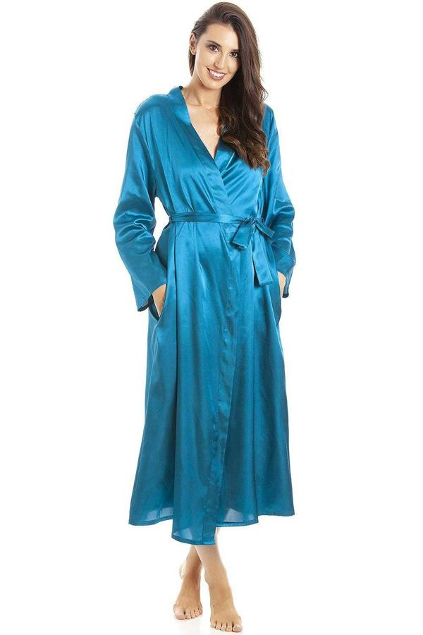 Camille Womens Teal Long Satin Wraps