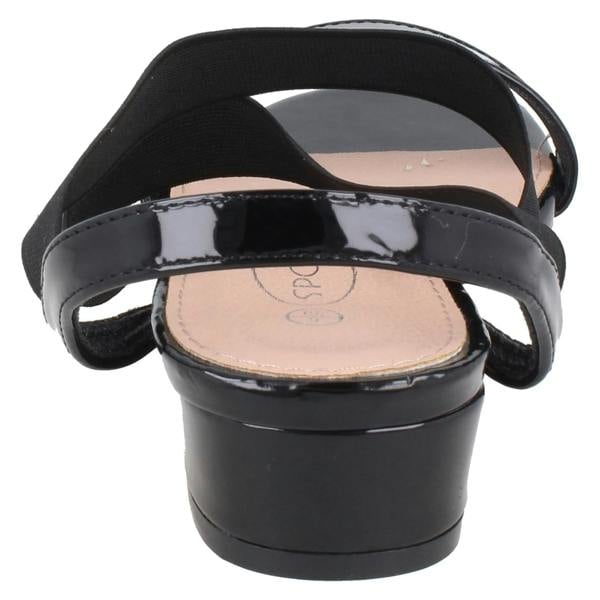 Spot On Ladies Spot On Slip On Cross Strap Low Heel Smart Sandals F12082