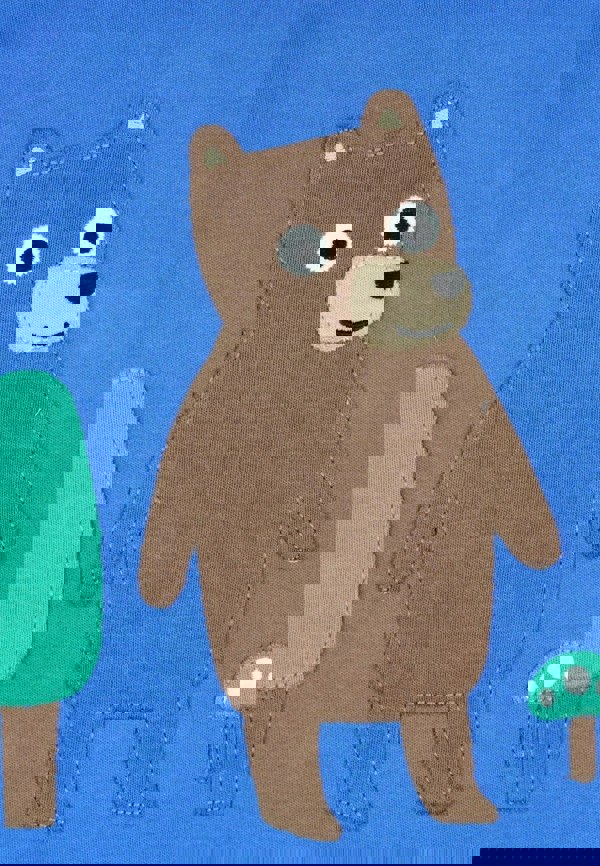 Organic Brown Bear Applique Long - Sleeved T-Shirt - Toby Tiger