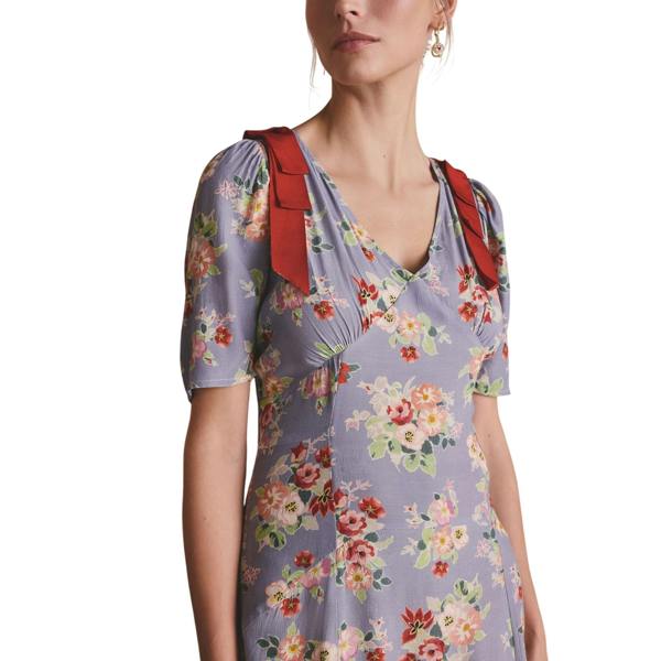 Cath Kidston Womens/Ladies Fit And Flare Floral Front Slit Midi Dress - Purple - 