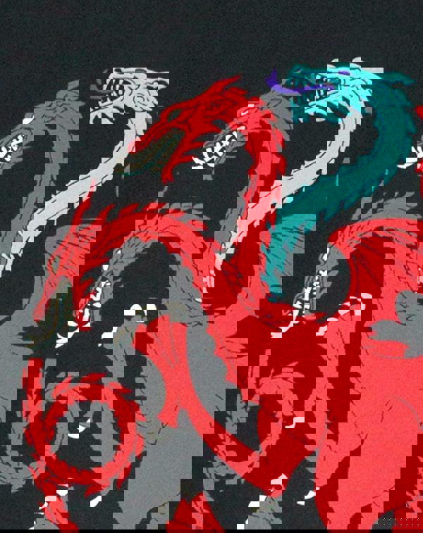 Game of Thrones Mens Black Ice And Fire Dragons Graphic Short Sleeved T-Shirt