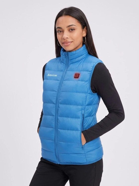Anniou Women's Heated Duck Down Vest - blue