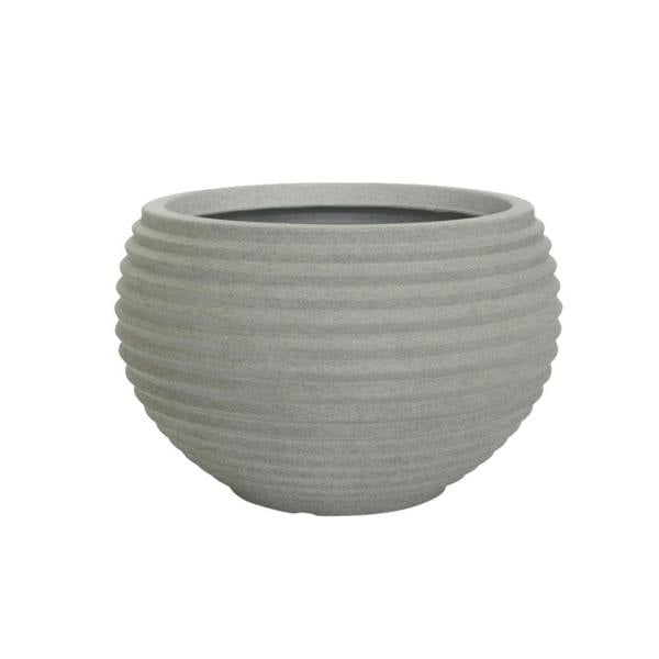 Oslo Round Ribbed Plant Pot 29 x 19cm 9L - Grey