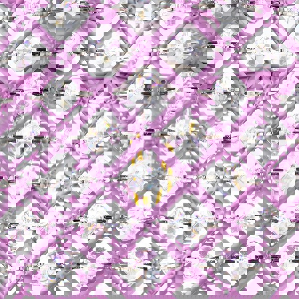 Modern Ornate Lavender Lilac Pendant Shade with Clear Acrylic Beads Image 5