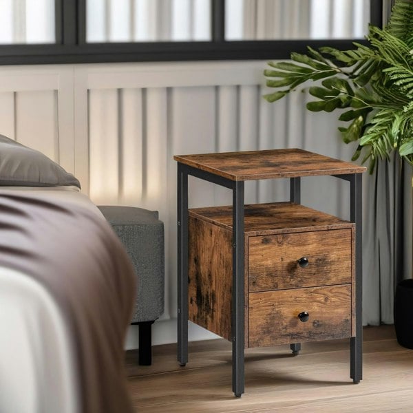 Rafaelo Mobilia Bedside Table with 2 Drawers