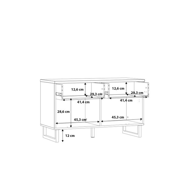 Wyld Haus Gothenburg Grey and Oak TV Unit 1 Door 1 Drawer