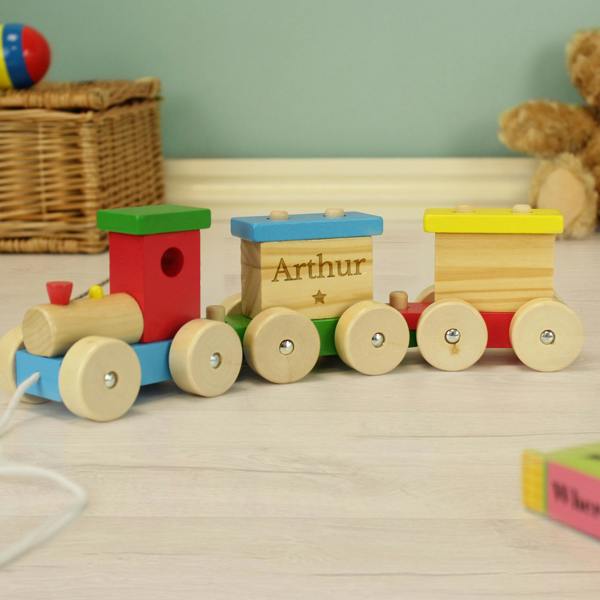 Abode Home & Gifts Personalised Wooden Circus Toy Train Set