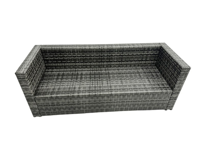 Fimous 11 Seater?Outdoor Rattan Sofa Set Lounge Adjustable Rising Lifting Side Tables Chairs Footstool Dark Grey Mixed