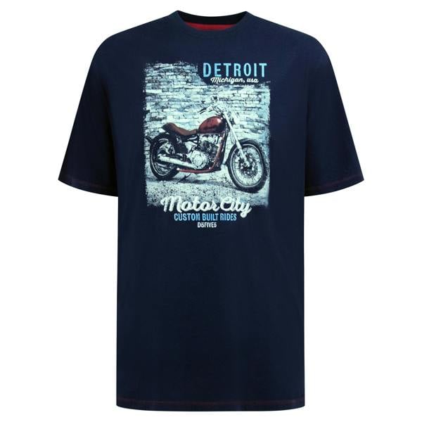 Duke Mens D555 Knowle Detroit Bike T-Shirt - Navy - 