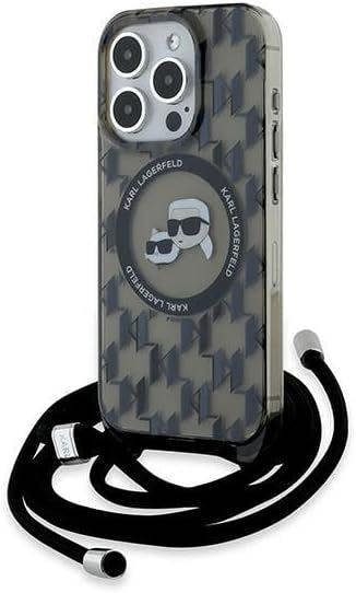 Karl Lagerfeld Karl & Choupette Crossbody Case with MagSafe for iphone 15 Pro Max 6.7" Black - KLHMP15XHCKCKLCK