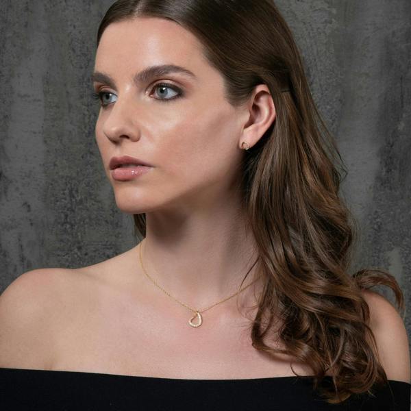 namana Gold plated Sterling Silver Pear Shaped Pendant Necklace for Women