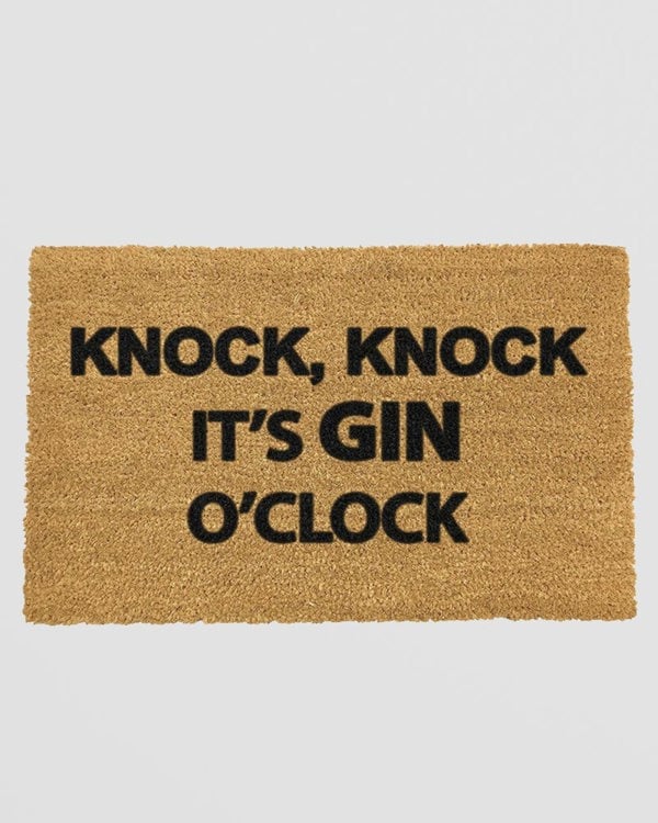 Knock Knock It'S Gin O'Clock Doormat