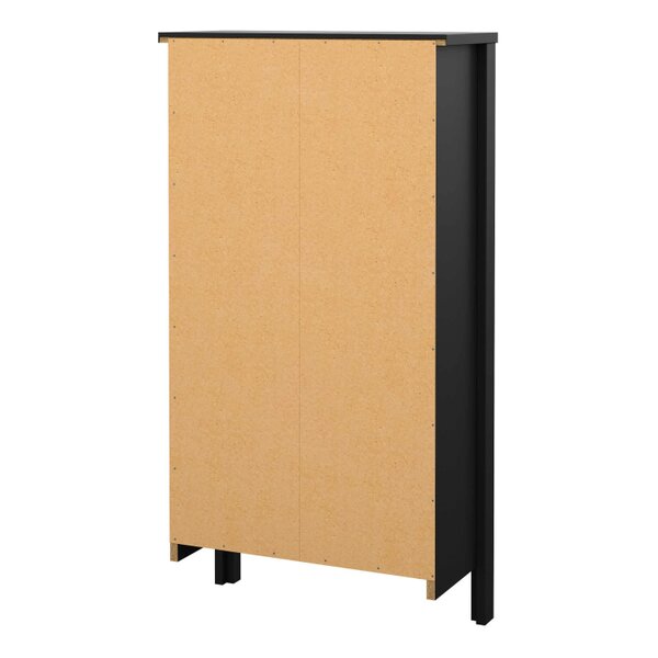 Wyld Haus Gossmere Matt Black Shoe Cabinet 2 Doors