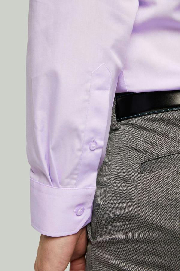 Mauve Long Sleeve Cotton Rich Non-Iron Shirt