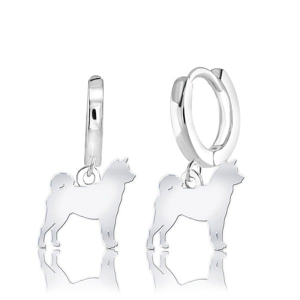 Shiba Inu Silhouette Silver Earrings - MYLEE London
