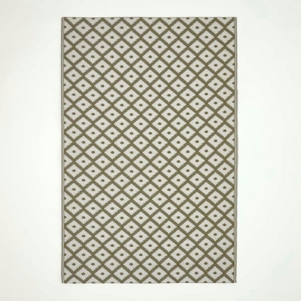 HOMESCAPES Outdoor Rug Luxury Waterproof Reversible Recycled, For Garden, May Geometric