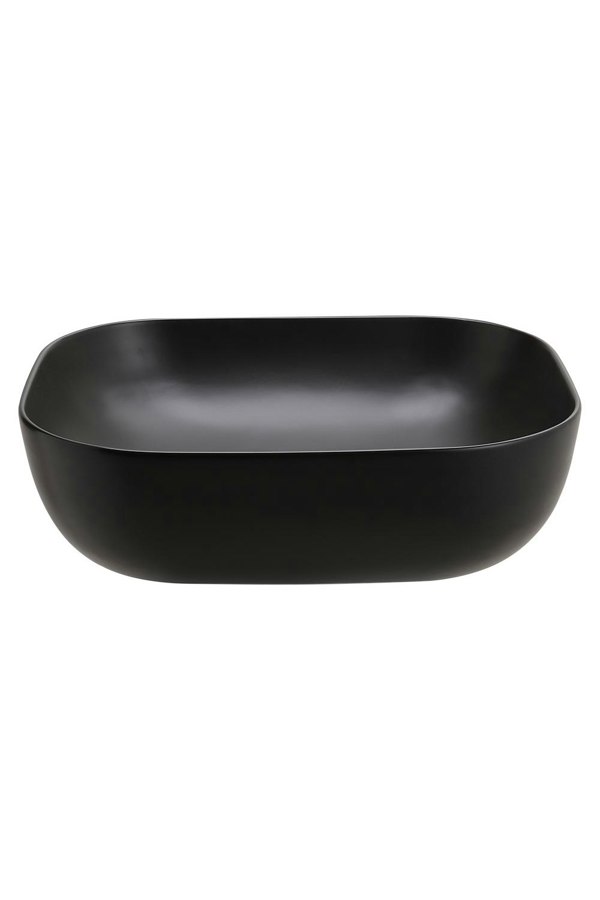 Living and Home Rectangular Ceramic Countertop Basin Black