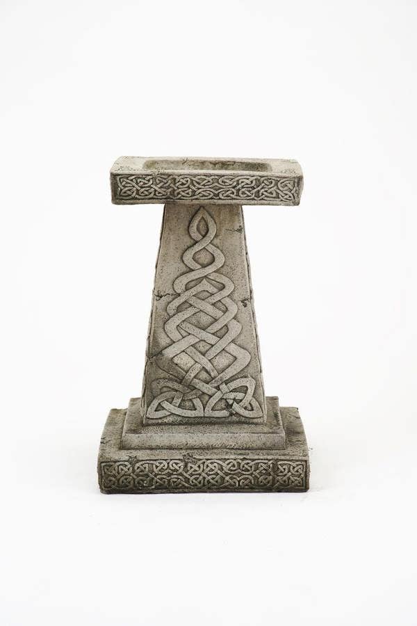 Celtic style Birdbath with Square Top