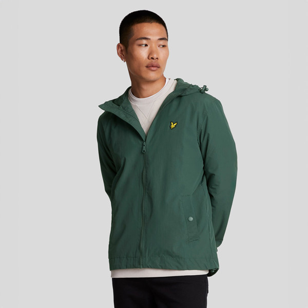 Lyle & Scott Zip Through Hooded Jacket - Argyle Teal