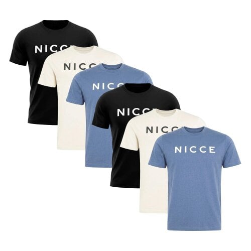 Nicce 6 Pack Mens Cotton T-Shirts Short Sleeve Casual Logo Tops DENNO