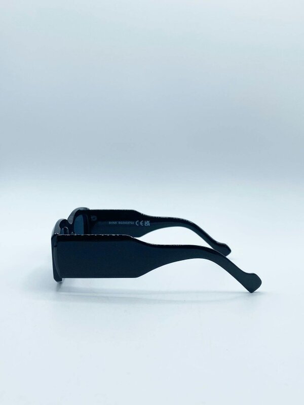 SVNX Chunky Rectangle Sunglasses with Extra Wide Arms in Black